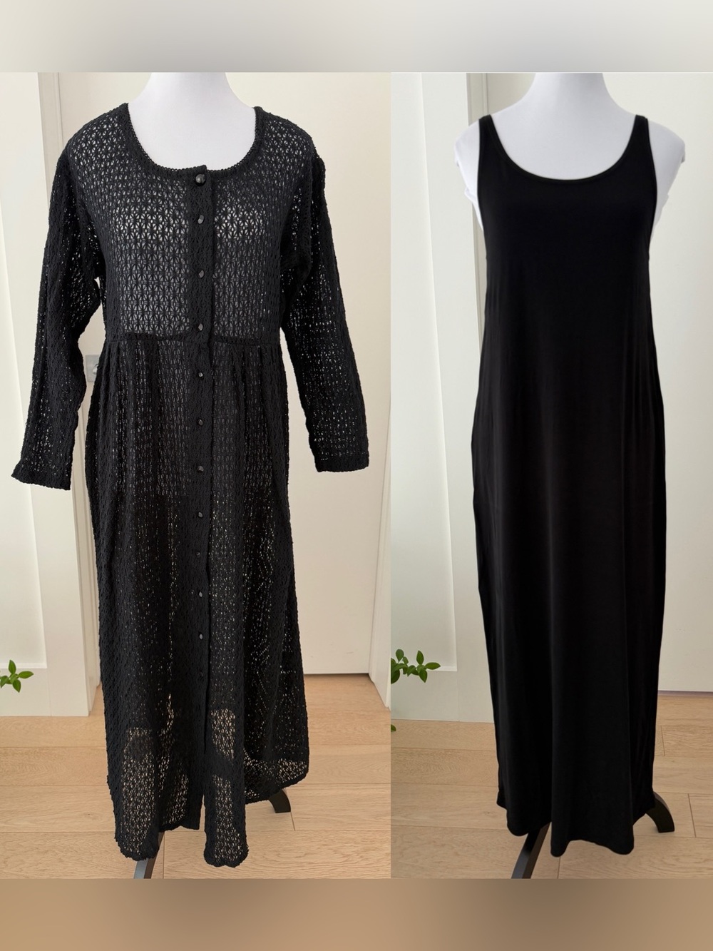 APRIL CORNELL Two Piece Crochet Lace Maxi Dress & Sleeveless Slip Whimsigoth